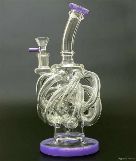 Super Vortex Recycler Perc Glass Water Bong Rig 8 7 2 Colors Available