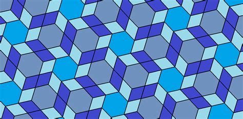 A Blue Tessellation Of Rhombi And Regular Hexagons