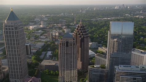 5k Stock Footage Aerial Video Approaching Promenade Ii Midtown Atlanta