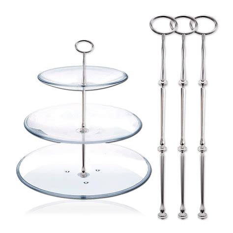 3sets 3 Tier Plate Handle Fitting Hardware Rod Tool Cake Plate Stand