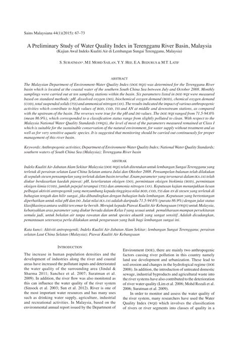 Groundwater accounts for 90 percent of water quality has become an important concern as a direct consequence of accelerated. (PDF) A Preliminary Study of Water Quality Index in ...