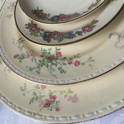 Vintage Mismatched Dinnerware Set For 6 Shabby Chic 36 Pieces Etsy In 2021 Dinnerware Set