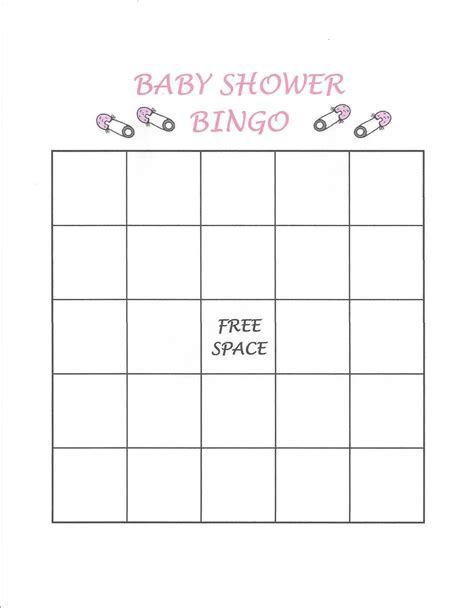 Baby Shower T Bingo Template Baby Shower Ideas Pinterest