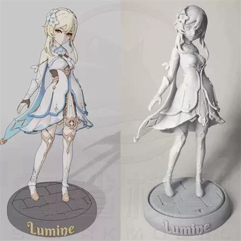 Anime Genshin Impact Lumine Unpainted Models 3d Printed Figures Resin