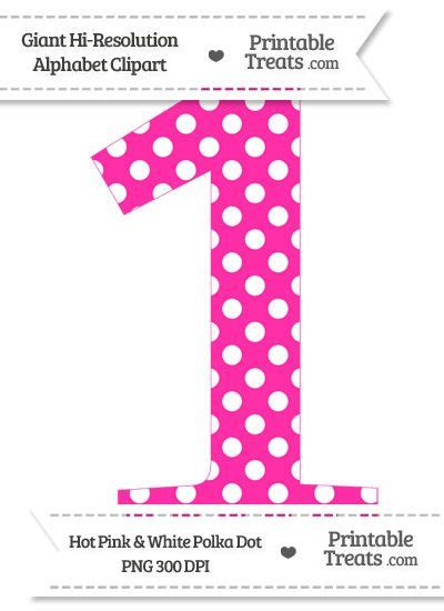 Hot Pink Polka Dot Number 1 Clipart Pink Polka Dots Polka Dot Printable Clip Art