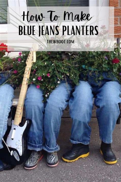 How To Make Blue Jeans Planters Video The Whoot Blue Planter