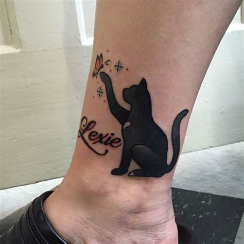 Memorial tattoo for my cat, Lexie. RIP my munchkin. | Black cat tattoos
