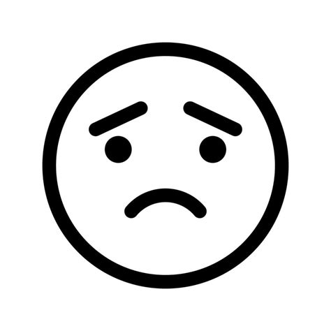 Sad Emoji Free Vector Outline Face Expression 9469619 Vector Art At