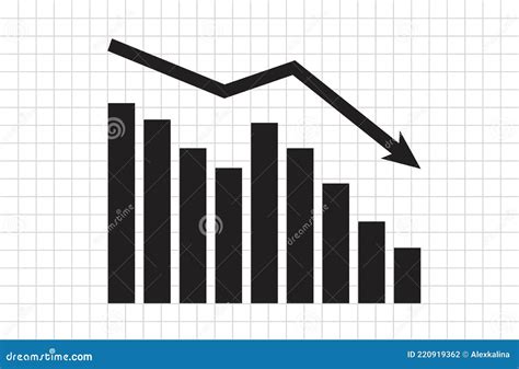 Graph With Decrease Report Diagram With Recession And Bankruptcy