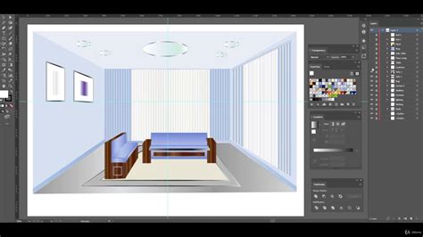 Living Room Interior Design In Illustrator Learn Adobe Illustrator