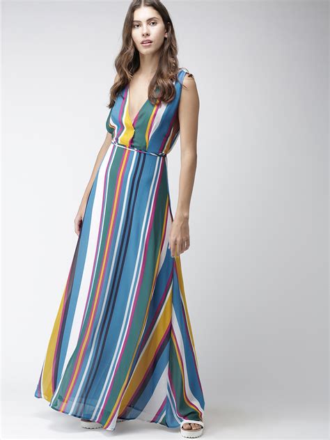 Buy Forever 21 Women Multicoloured Striped Maxi Dress Dresses For