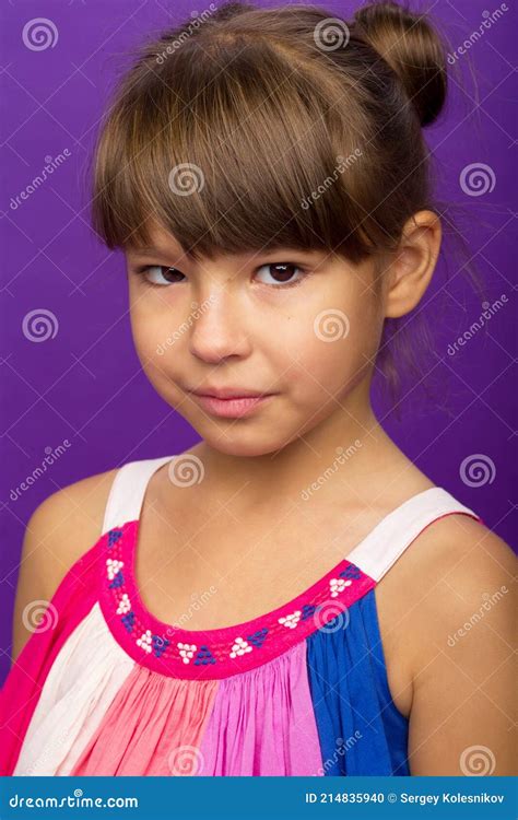 Close Up Portrait Of Pretty Preteen Girl Stock Photo Image Of