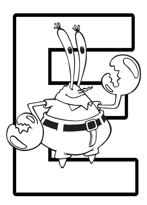 Eugene Krabs Alphabet Coloring Pages Coloring Pages For Girls Disney