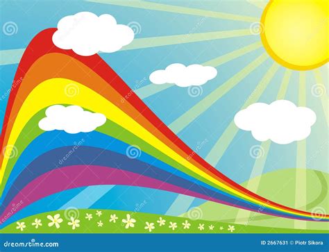 Rainbow Sunny Nature Stock Illustration Illustration Of Outdoors 2667631
