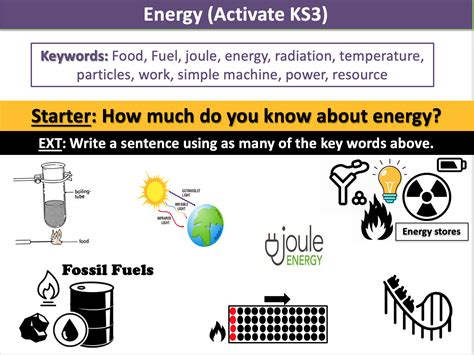 Ks3 Types Of Energy Starter Activity Teaching Resources Gambaran