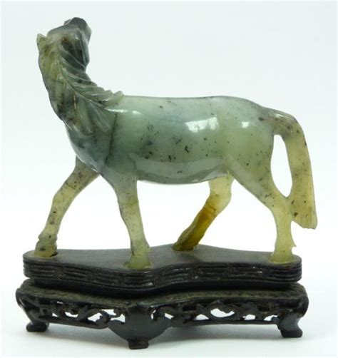 Chinese Carved White Jade Horse Sculpture Lot 305