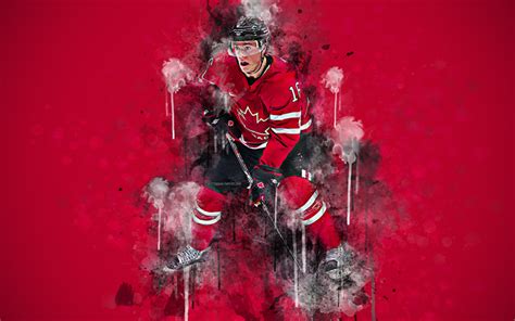 Download Wallpapers Jonathan Toews 4k Canadian Hockey Player Red Art