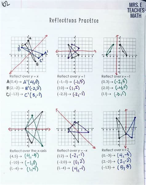 Reflection Worksheet Math Aids Thekidsworksheet