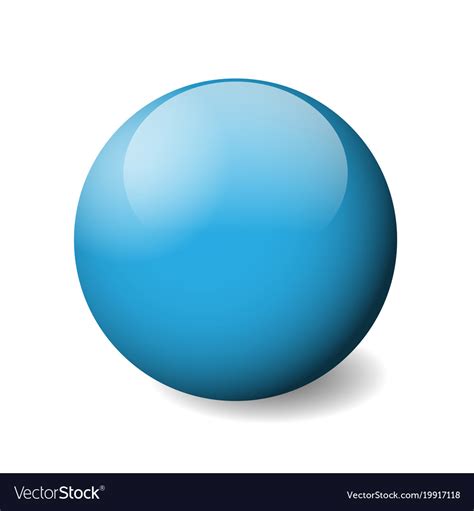 Blue Glossy Sphere Ball Or Orb 3d Object Vector Image