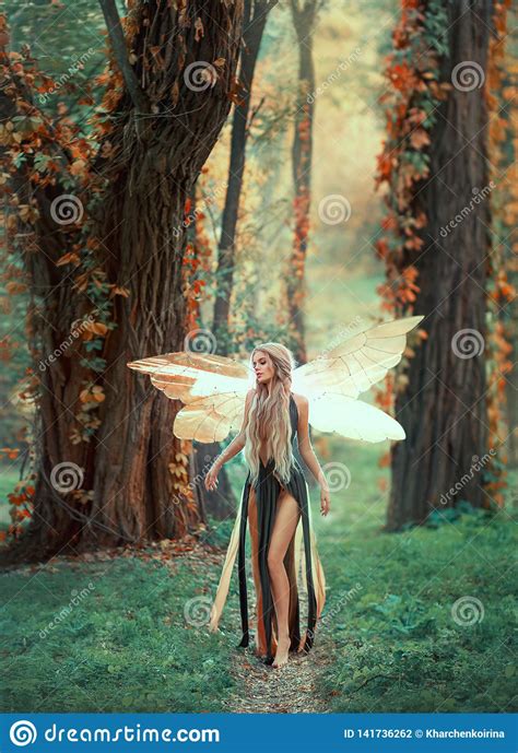 Incredible Fairy Walks In The Autumn Forest A Blonde Girl With Very