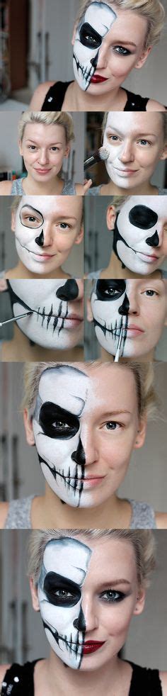 Halloween Simple Half Skull Glam Make Up Tutorial By Zoe Newlove