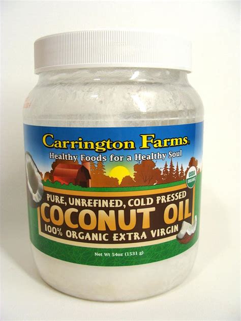 Coconut oil and olive oil are both popular cooking oils, sometimes labeled as healthier options. Carrington Farms Organic Coconut Oil: Product Review