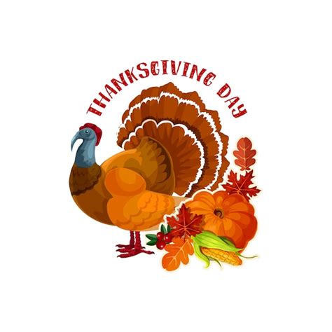 Premium Vector Thanksgiving Day Turkey And Autumn Pumpkin Symbol