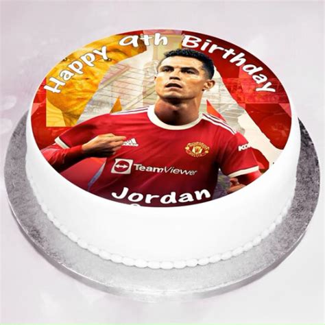 Manchester United Logo Photo Cake Delivery In Delhi Ncr With Cristiano