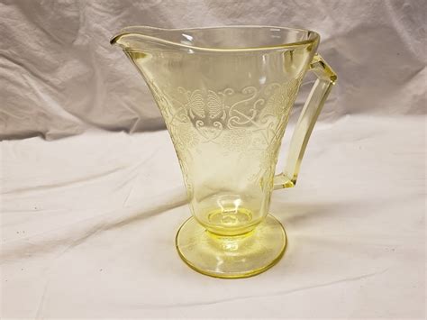 Yellow Florentine Depression Glass No Pitcher Etsy