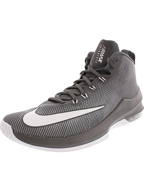 Nike Men S Air Max Infuriate Mid Dark Grey White Wolf Mid Top Basketball Shoe 9 5m Walmart