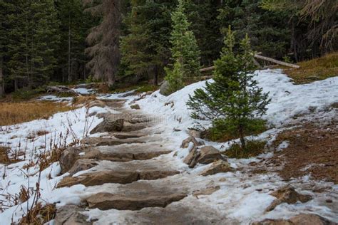 Snowy Hiking Trail Stock Image Image Of Snow Couple 94341993