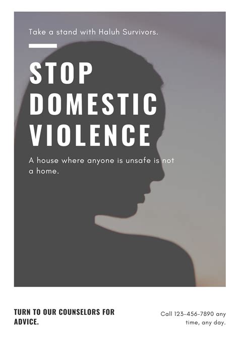 Free Custom Printable Domestic Violence Poster Templates Canva