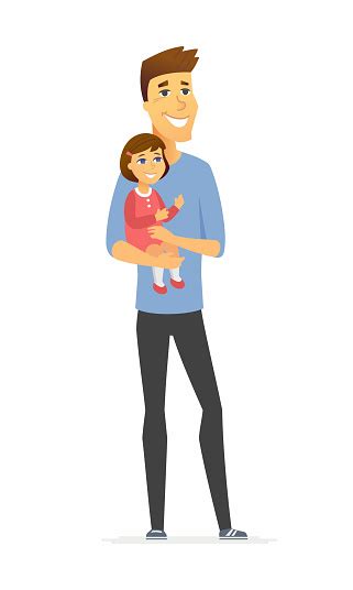 Ilustración De Padre E Hija Personajes De Dibujos Animados Personajes