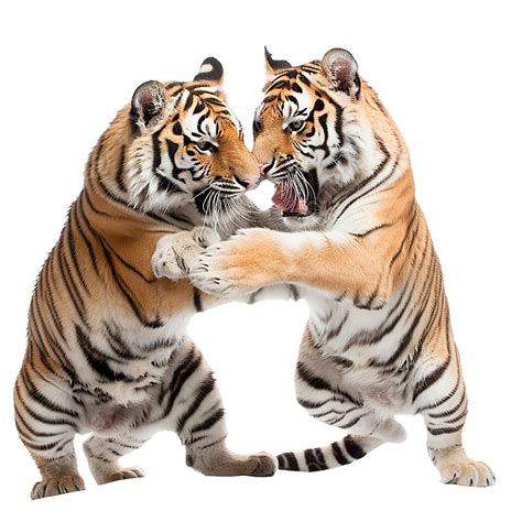 Royal Bengal Tigers Fighting Transparent Background Tiger Fighting