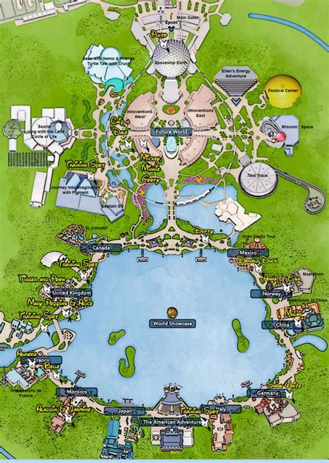 Walt Disney World Epcot Character Locations Map Walt Disney World