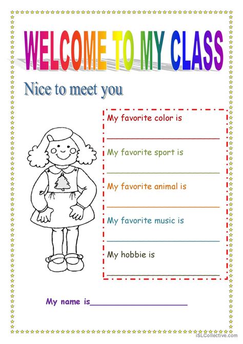 Welcome To My Class English Esl Worksheets Pdf And Doc