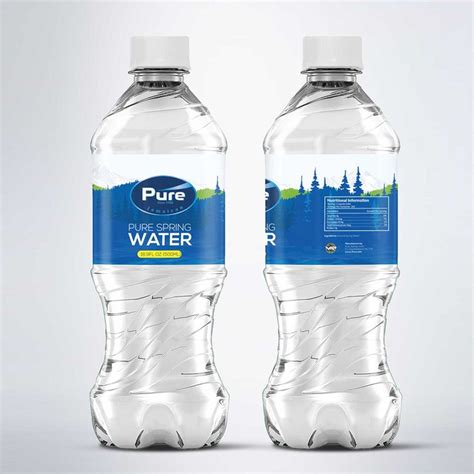 Pure Spring Water Modern Water Label Design Product Packaging Contest