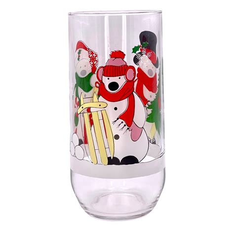Vtg 1992 Luminarc Christmas Snowman Drinking Glasses Tumblers Holiday 4pc Ebay