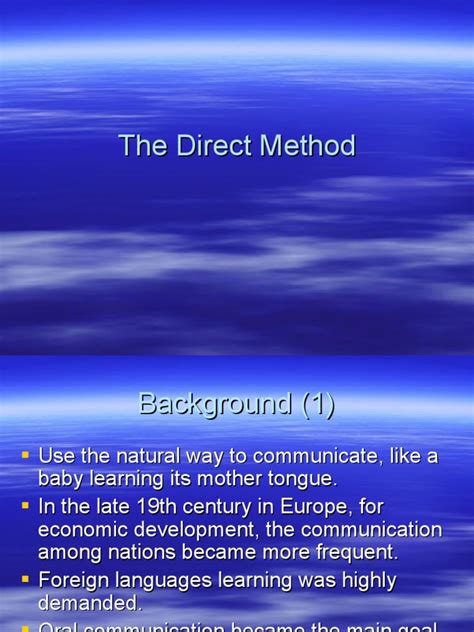 The Direct Method Pdf Language Education Second Language