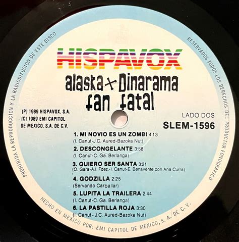 Alaska Y Dinarama Fan Fatal Lp Vinyl Album 1989 Mexico Mi Novio Es Un