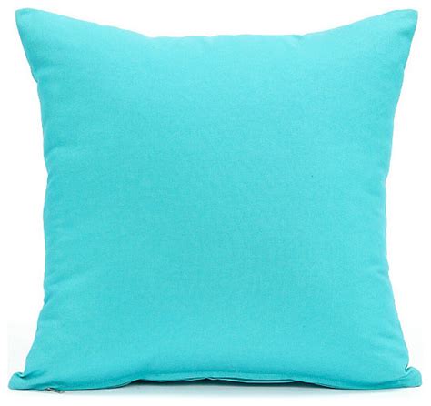 Solid Aqua Blue Pillow Cover Contemporary Decorative Pillows By