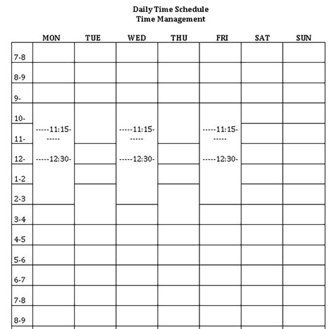 Printable Daily Schedule Templates | Daily schedule template, Schedule templates, Daily schedule