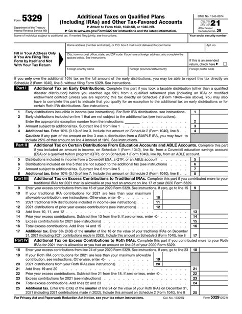 Irs Form 5329 Download Fillable Pdf Or Fill Online Additional Taxes On