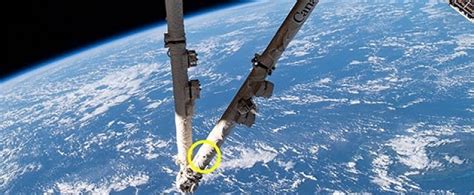 Oribtal Space Junk Hits Iss Robotic Arm Leaves A Hole In
