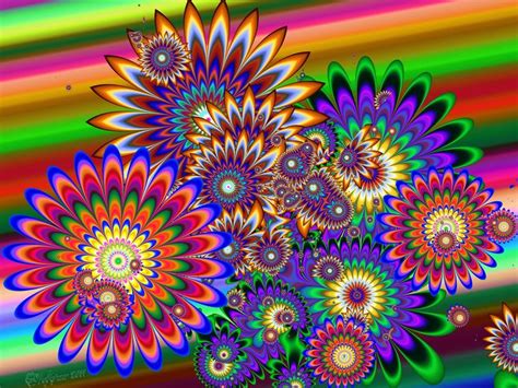 Flowers Fractal Bing Imágenes Fractal Art Rainbow Art Hippie Art