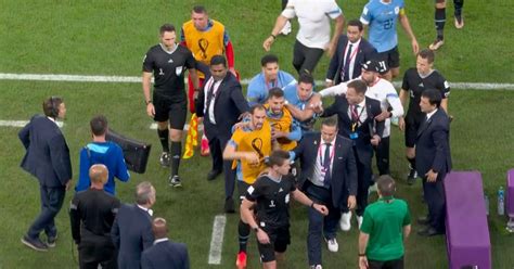 Furious Uruguay Players Chase Referee Down Tunnel After World Cup Exit