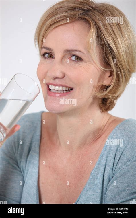 Closeup Of Healthy Woman Drinking A Glass Of Pure Water Stock Photo Alamy