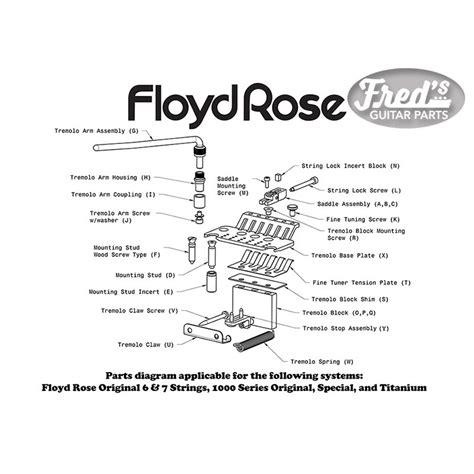 Floyd Rose Original Tremolo Black Left Hand Block 37mm Locknut Not