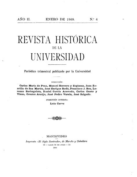 Revista Histórica Universidad Publicaciones Periódicas Del Uruguay