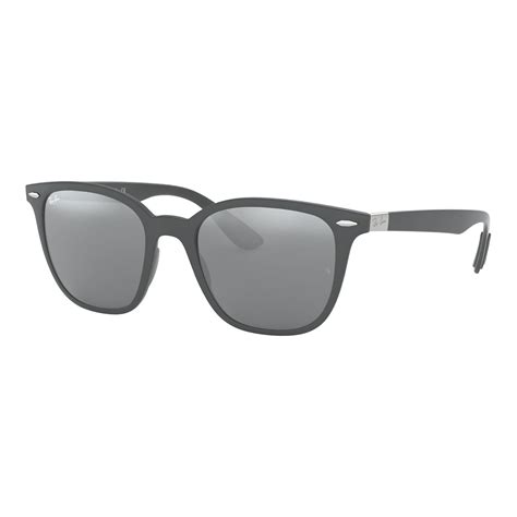 Men S Square Sunglasses Matte Dark Gray Gray Mirror Silver Gradient Ray Ban® Touch Of